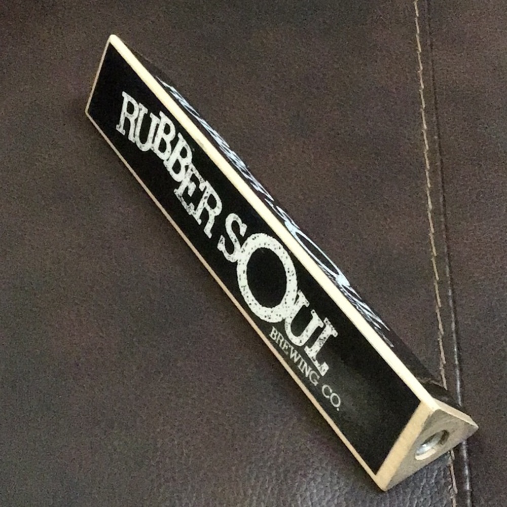 🍻 Rubber Soul Brewing Co 3-Sided Beer Tap Handle 9", Hummelstown PA